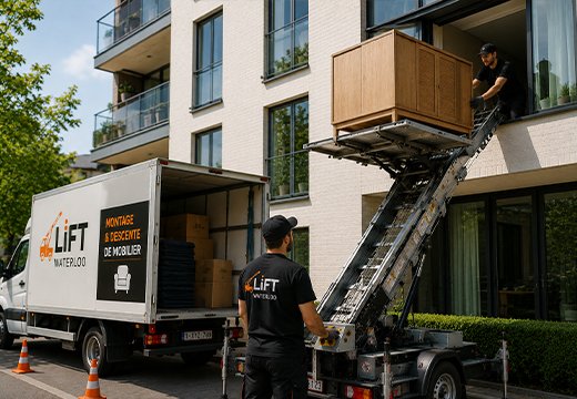 Montage et descente de mobilier par lift